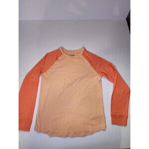 0.1 Algo Shirt Boys M (8-10) Orange Two-tone Long Sleeve Performance Tee